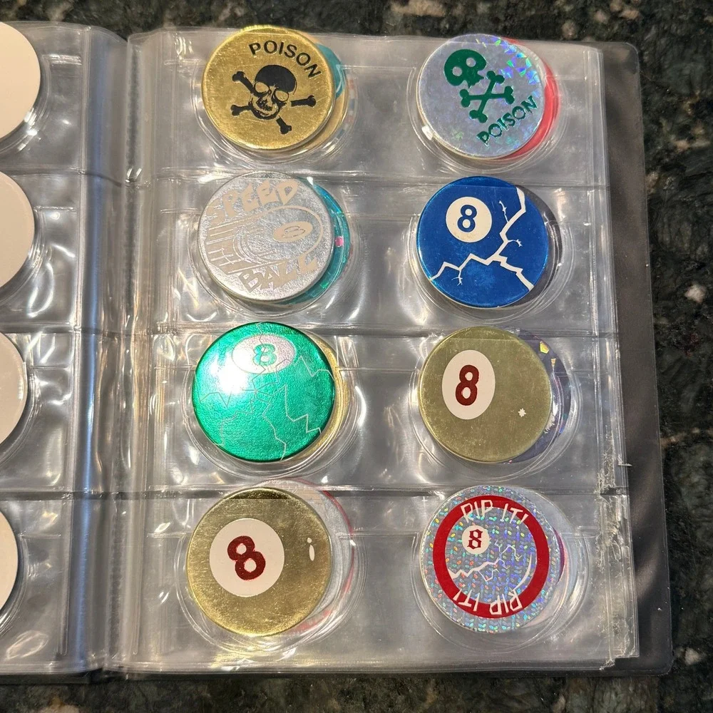 Vintage Ultra Pro Cap Binder Pog Collection Poison 8-Ball Slammers Lot 90s Toy